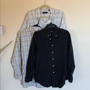 Men’s bundle of three long sleeve button up shirts
